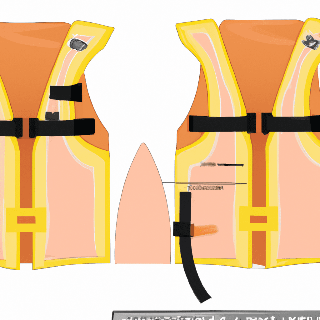 An image showcasing a person wearing a snugly fitted life jacket, with breathable fabric lining, adjustable straps, and cushioned edges to prevent chafing, illustrating effective ways to prevent life jacket rash