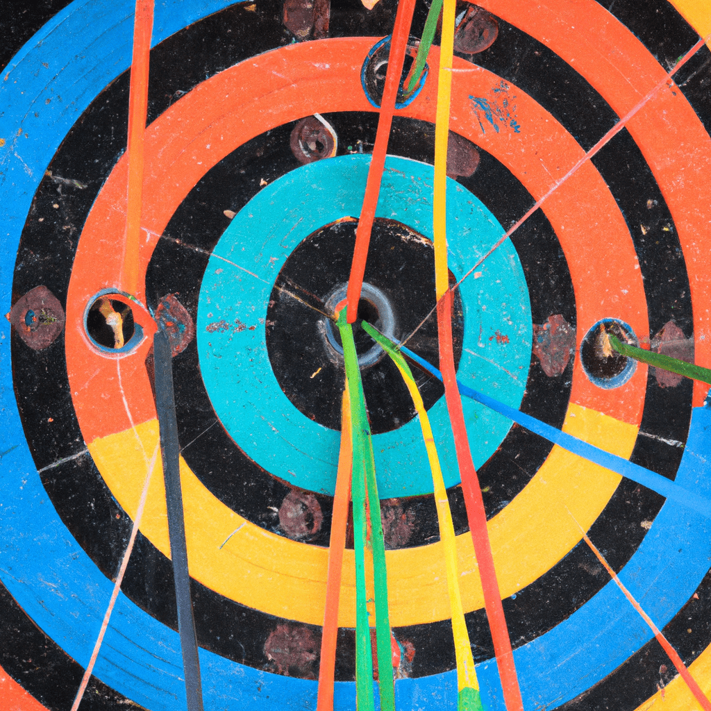 Ery target with a bullseye and arrows pointing inward in a circle formation, each arrow with a different color