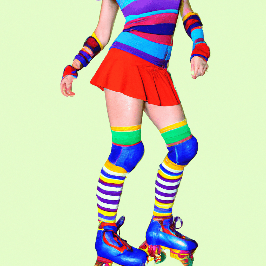 An image showcasing a vibrant, playful roller skating outfit